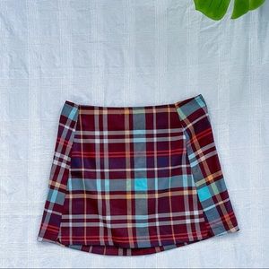Plaid Notch Pelmet Mini Skirt